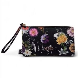 XOXO Black Floral Wristlet 